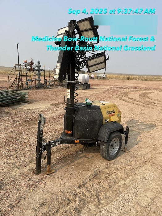 2022 Allmand NLV3GR (4) LED Light Fixture 350W, 23' Vertical Mast, 3kW Prime, Towable, Deep Sea L401, Leveling Jacks, Yanmar T4F 5.8hp