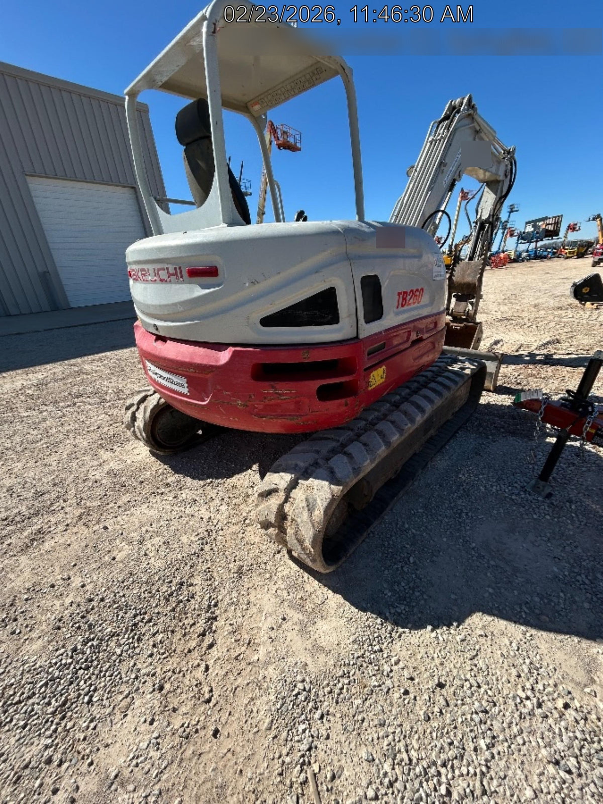 2019 Takeuchi TB260 Takeuchi TB260 Canopy w/Rubber Tracks, Auxiliary Hydraulics, Standard Blade, Manual QC