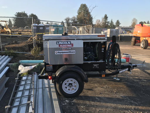 2019 Lincoln Electric Vantage 322 Welder Ready-Pak 3, Two wheel trailer, Fender and Light kit, Cable Rack