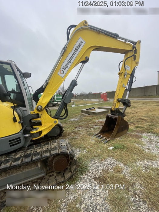 Wacker Neuson ET90 Enclosed Cab, Hybrid Tracks, Long Dipperstick, Bucket
