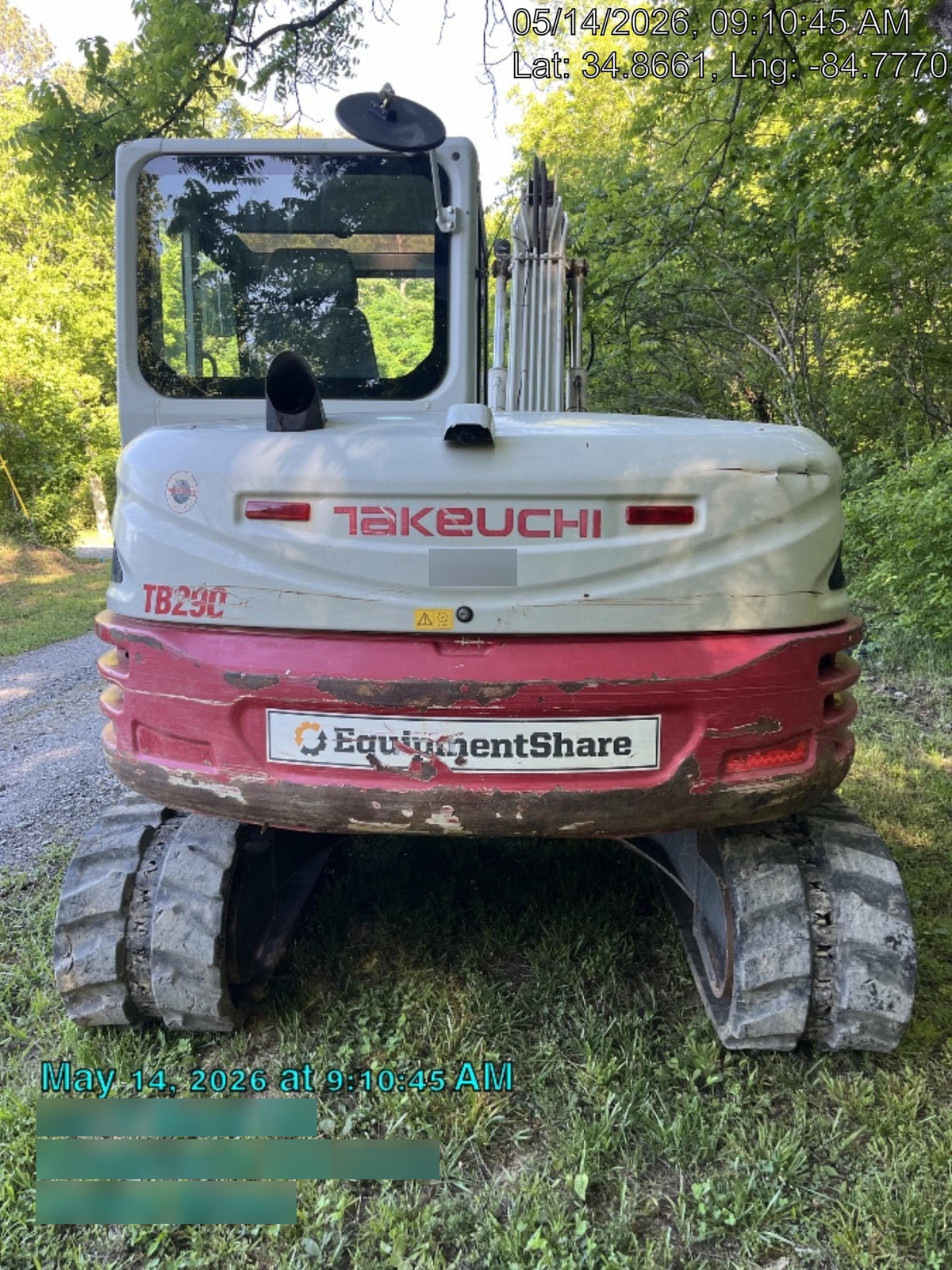 2019 Takeuchi TB290 Takeuchi TB290 Cab/Heat/AC w/Rubber Tracks, Auxiliary Hydraulics, Dozer Blade, Manual QC, 18/24/36" Buckets, Hydraulic Thumb Installed