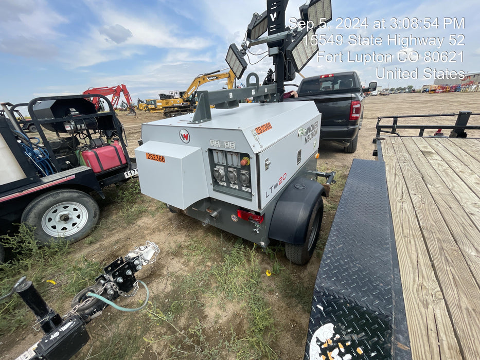 2022 Wacker Neuson LTW20Z1 Isuzu Dsl. Engine, 23' Mast, (4) 300W LED Lights, CWK, Programmable Dawn to Dusk, 360 Deg. Rotation, 57 Gal. Tank, Trailer Mounted