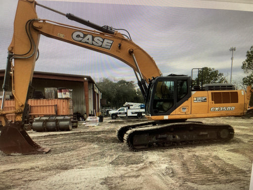 2016 Case CX350D CAB A/C, 13'-3" ARM, STEEL TRACKS, THUMB