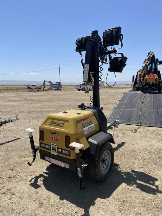 2022 Allmand NLV3GR (4) LED Light Fixture 350W, 23' Vertical Mast, 3kW Prime, Towable, ES Decals, T3