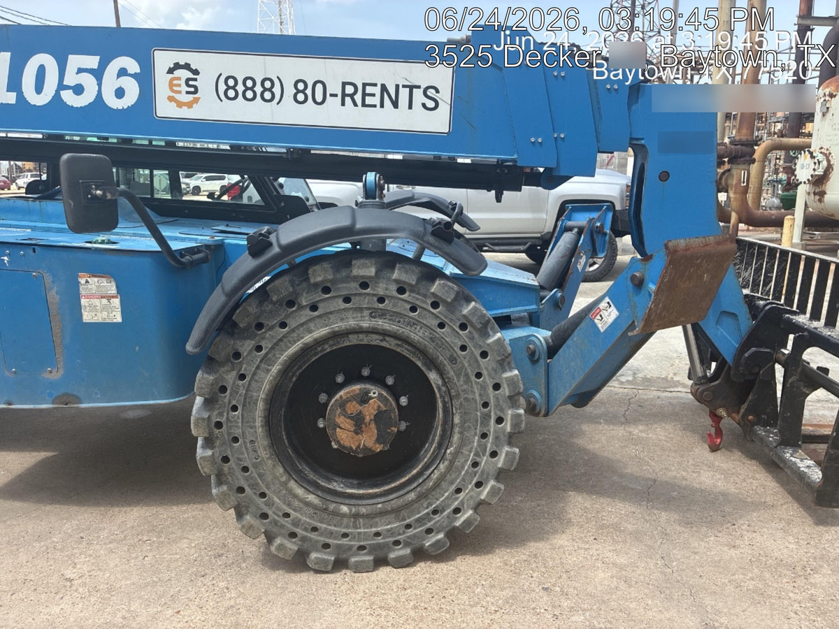 2019 Genie GTH-1056 Cab/Heat/AC, Solid RT Tires, LED Work Lights, Beacon 60" QA Carriage, 60" Forks