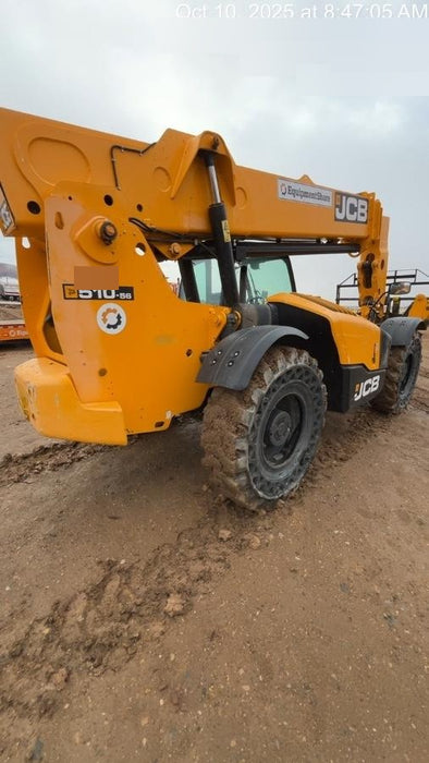 2020 JCB 510-56 Cab/Heat/Air, 74 HP, Solid Tires, STD Worklight, Beacon, Aux Hydraulics, Lifting Eye, Back up Alarm w/66" Carriage/60" Forks