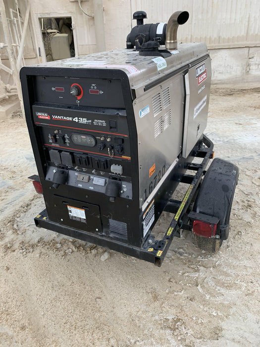 2018 Lincoln Electric Vantage 435 Lincoln Vantage 435 Welder Ready-Pak 3 w/Trailer, Fender/Light Kit, and Cable Rack