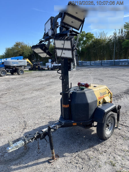 2022 Allmand NLV3GR (4) LED Light Fixture 350W, 23' Vertical Mast, 3kW Prime, Towable, ES Decals, T3