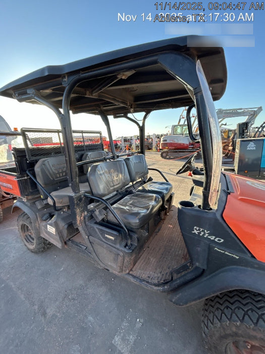 2020 Kubota RTV-X1140W-H 4WD utility cart -LED strobe -Windshield tempered glass -Plastic canopy -Wire harness kit -Backup alarm