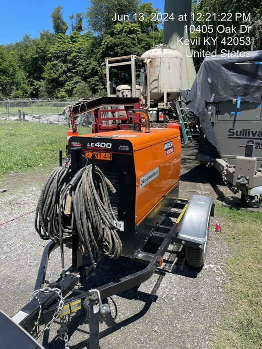 2022 Lincoln Electric LE400 Kubota V1505, Trlr, Cable Rack, Light Kit, ES Decals, T3