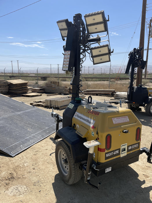 2022 Allmand NLV3GR (4) LED Light Fixture 350W, 23' Vertical Mast, 3kW Prime, Towable, ES Decals, T3