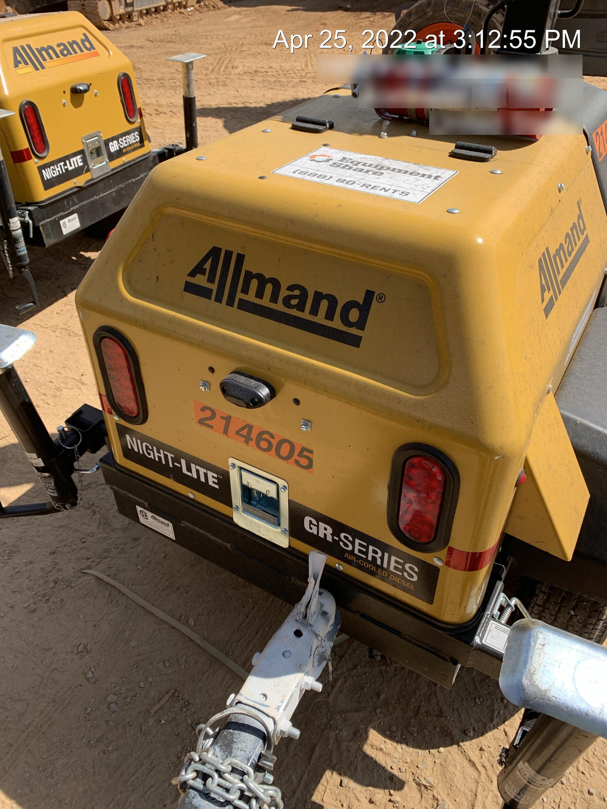 2022 Allmand NLV3GR (4) LED Light Fixture 350W, 23' Vertical Mast, 3kW Prime, Towable, Deep Sea L401, Leveling Jacks, Yanmar T4F 5.8hp