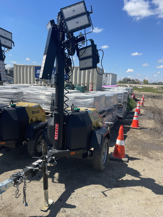 2022 Allmand NLV3GR (4) LED Light Fixture 350W, 23' Vertical Mast, 3kW Prime, Towable, ES Decals, T3