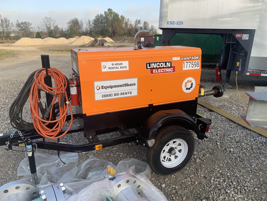 2021 Lincoln Electric Vantage 322 Vantage 322 Ready Pak 3 w/ Decals, ORANGE (includes trailer, cable rack, fender light kit) NO Telematics