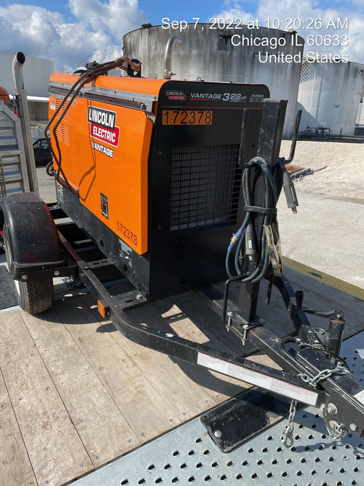 2021 Lincoln Electric Vantage 322 Vantage 322 Ready Pak 3 w/ Decals, ORANGE (includes trailer, cable rack, fender light kit) NO Telematics