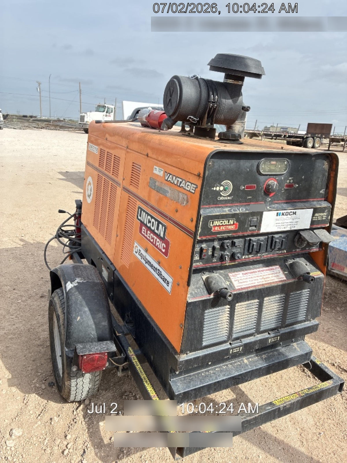 2021 Lincoln Electric Vantage 549X Ready Pak 3, ORANGE (includes trailer, cable rack, fender light kit)