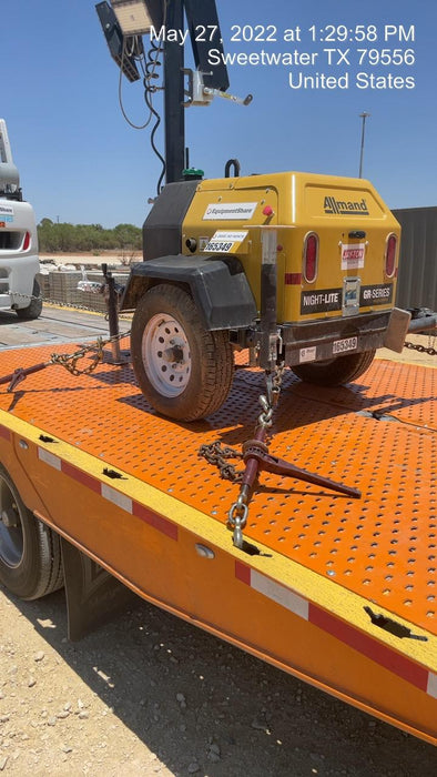 2021 Allmand NLV3GR (4) LED Light Fixture 350W, 23' Vertical Mast, 3kW Prime, Towable, Deep Sea L401, Leveling Jacks, Yanmar T4F 5.8hp