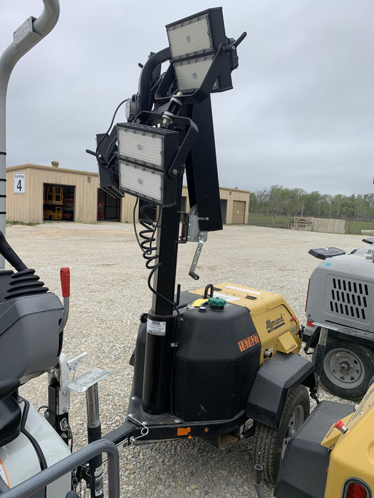 Allmand NLV3GR (4) LED Light Fixture 350W, 23' Vertical Mast, 3kW Prime, Towable, Deep Sea L401, Leveling Jacks, Yanmar T4F 5.8hp