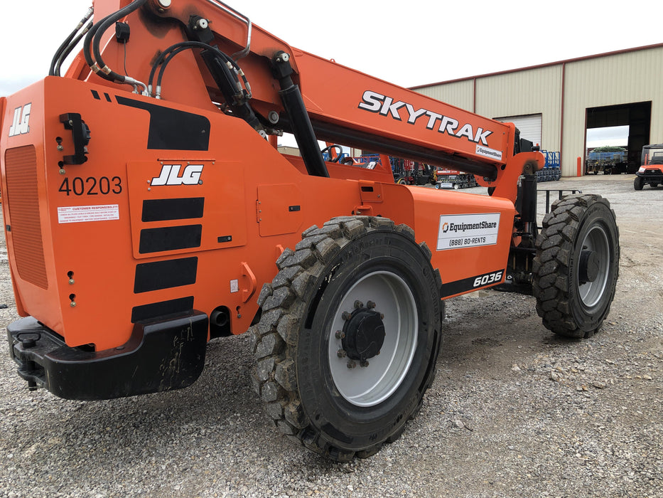 2019 Skytrak 6036 Canopy, Solid Tires, LED Work Lights, Beacon 50" Carriage, 48" Pallet Forks