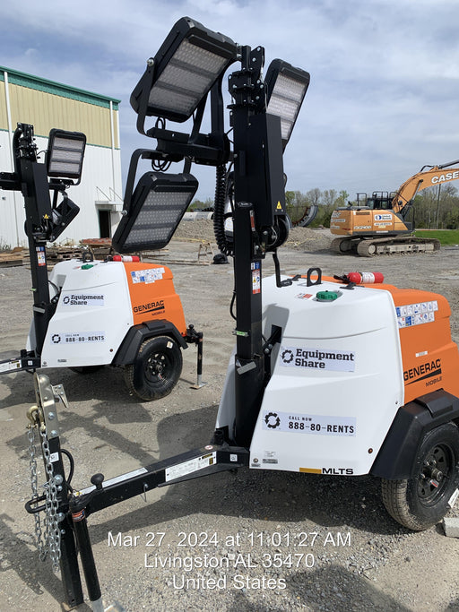 2024 Generac MLT2 Diesel, Flex Switch 120V Input, Powerzone Controller, 
(4) 320W LED Lights, 4kW Generator, 39.9 Gal Fuel Tank, 2" Ball, T3