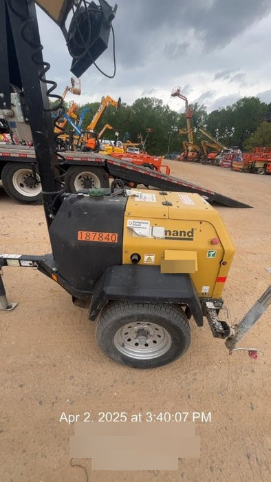 Allmand NLV3GR (4) LED Light Fixture 350W, 23' Vertical Mast, 3kW Prime, Towable, Deep Sea L401, Leveling Jacks, Yanmar T4F 5.8hp