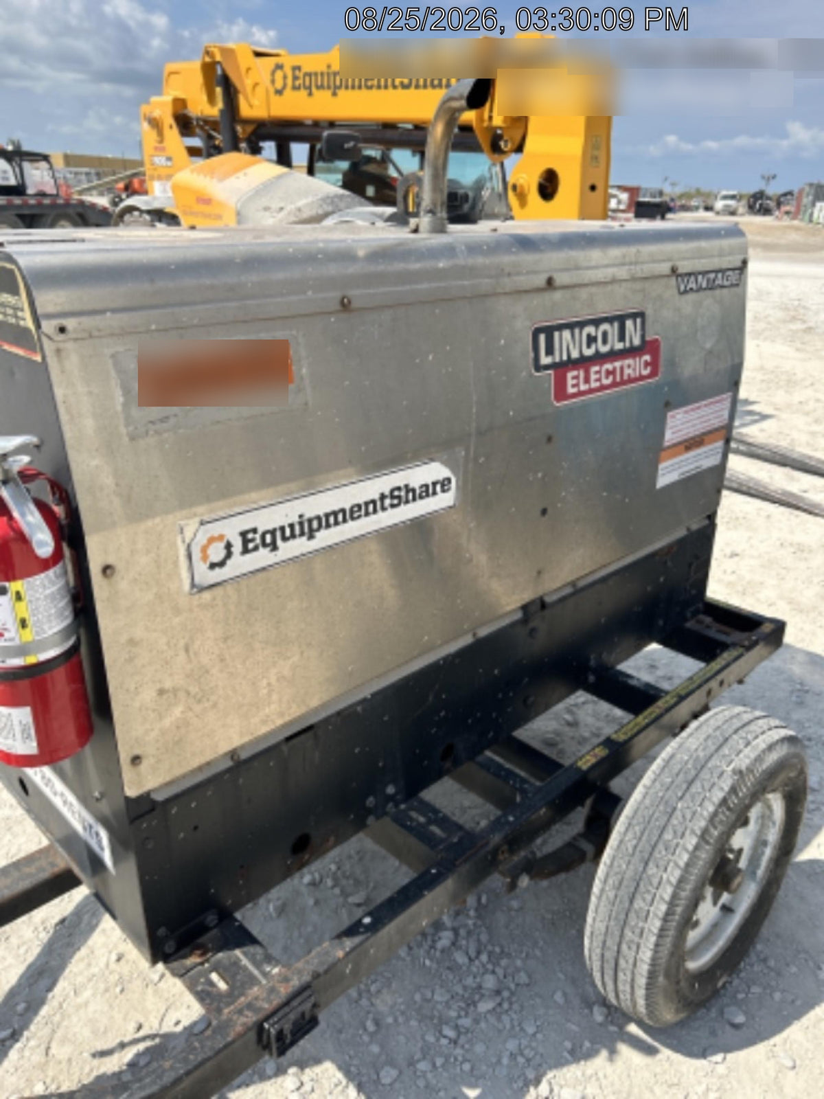 2019 Lincoln Electric Vantage 322 Welder Ready-Pak 3, Two wheel trailer, Fender and Light kit, Cable Rack