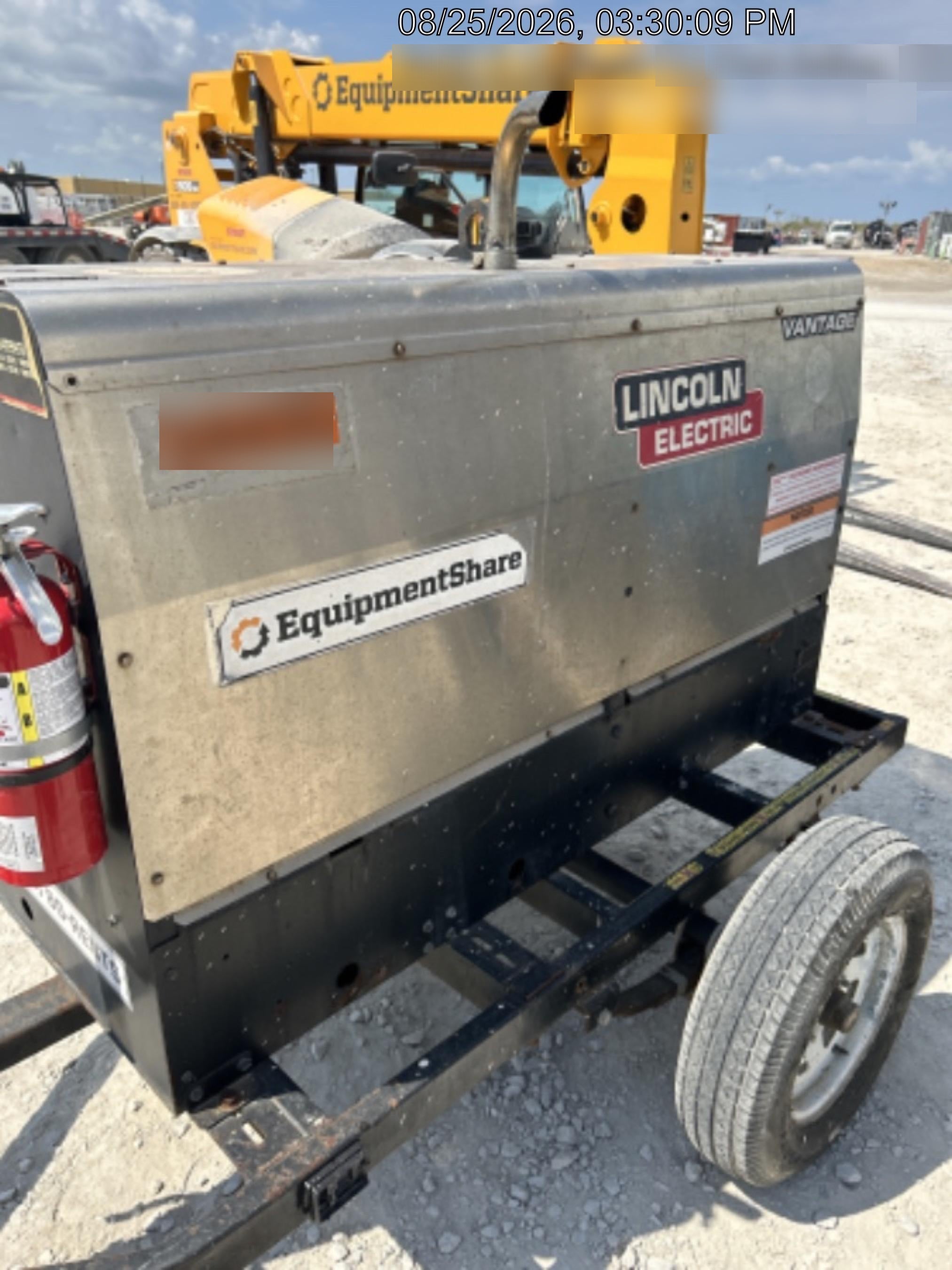 2019 Lincoln Electric Vantage 322 Welder Ready-Pak 3, Two wheel trailer, Fender and Light kit, Cable Rack