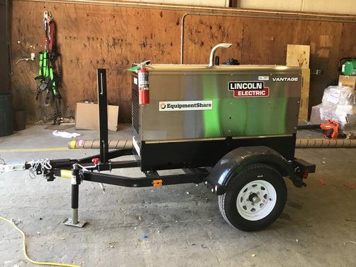 2019 Lincoln Electric Vantage 322 Welder Ready-Pak 3, Two wheel trailer, Fender and Light kit, Cable Rack