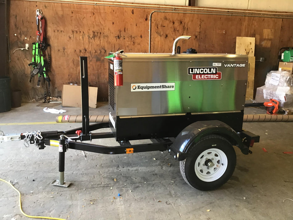 2019 Lincoln Electric Vantage 322 Welder Ready-Pak 3, Two wheel trailer, Fender and Light kit, Cable Rack