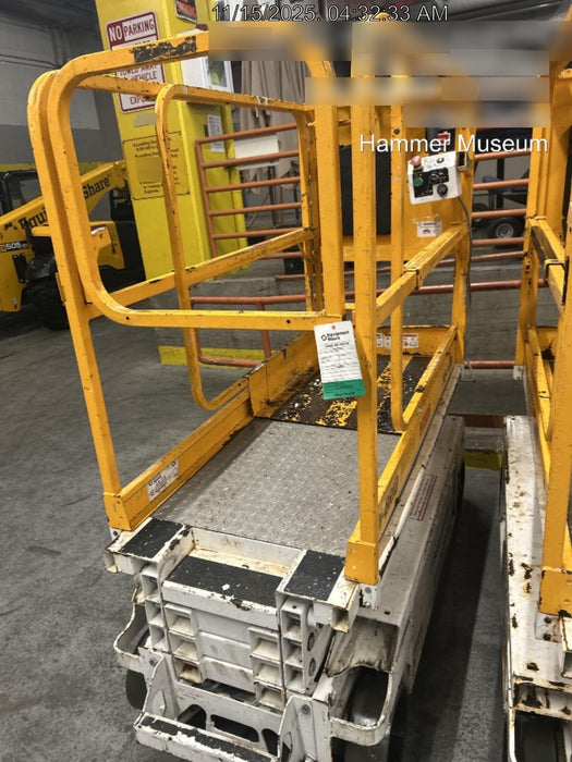 Custom Equipment HB-1430 <ul>
 <li>Hy-Brid Scissor Lift</li>
  <li>Platform capacity up to 670 lbs.</li>
  <li>Working height up to 20 ft</li>
  <li>Weighs under 1,700 lbs.</li>
  <li>Non-marking wheels </li>
</ul>