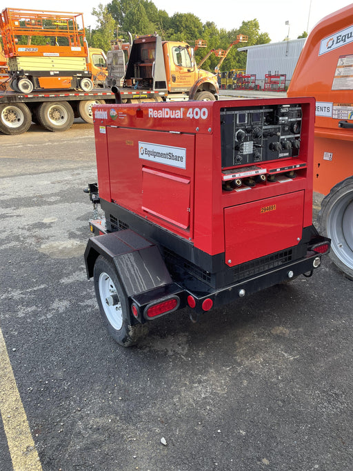2023 Shindaiwa DGW400MDL Kubota D902 Engine, 23 HP, Dual Op Welder, Wire, Arc, Droop Stick, Tig, and CC Stick Functionality, Simulphase, 3 Phase and 1 Phase Gen Output, Single Axle NB Trlr, Slr Trckl Chrg 12V 12W, Fire Ext