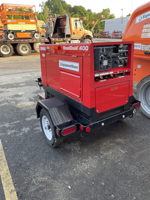 2023 Shindaiwa DGW400MDL Kubota D902 Engine, 23 HP, Dual Op Welder, Wire, Arc, Droop Stick, Tig, and CC Stick Functionality, Simulphase, 3 Phase and 1 Phase Gen Output, Single Axle NB Trlr, Slr Trckl Chrg 12V 12W, Fire Ext