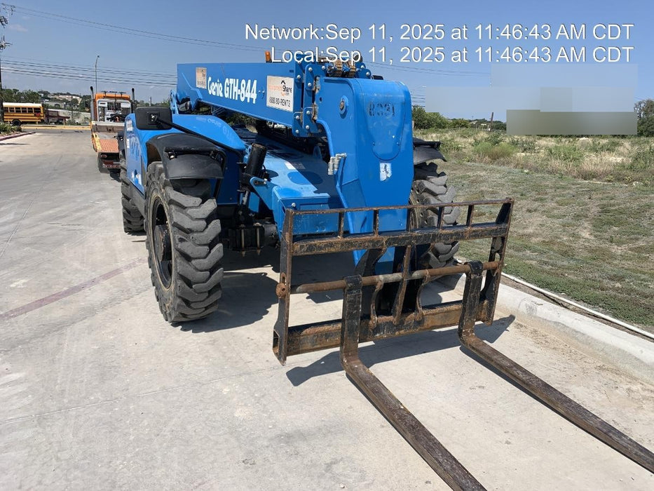 2018 Genie GTH-844 Genie GTH-844D w/Open ROPS, Solid Tires, Work Light/Beacon, 60" Carriage and Forks