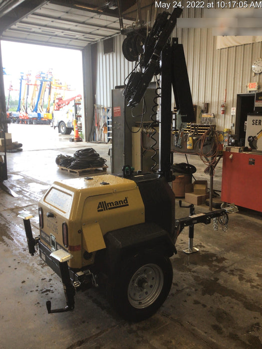 2022 Allmand NLV3GR (4) LED Light Fixture 350W, 23' Vertical Mast, 3kW Prime, Towable, Deep Sea L401, Leveling Jacks, Yanmar T4F 5.8hp