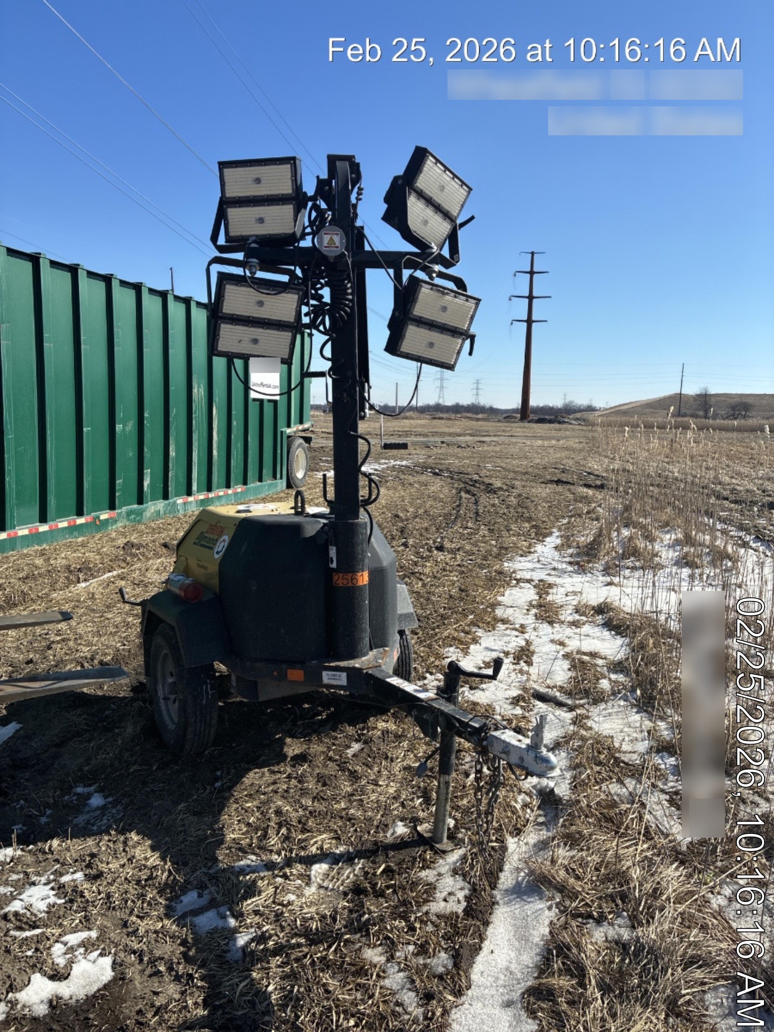 2022 Allmand NLV3GR (4) LED Light Fixture 350W, 23' Vertical Mast, 3kW Prime, Towable, ES Decals, T3