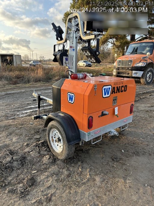 2025 Wanco WLTT-4MM4K Diesel, Mitsubishi L2E, 9.0HP @1800 rpm, Deep Sea Controller, Shore Power Plug, Auto Start, (4) 350W LED Floodlights, 4kW Generator, 60 Gal Fuel Tank, 2" Ball, T3