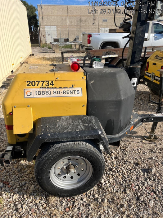 2022 Allmand NLV3GR (4) LED Light Fixture 350W, 23' Vertical Mast, 3kW Prime, Towable, Deep Sea L401, Leveling Jacks, Yanmar T4F 5.8hp