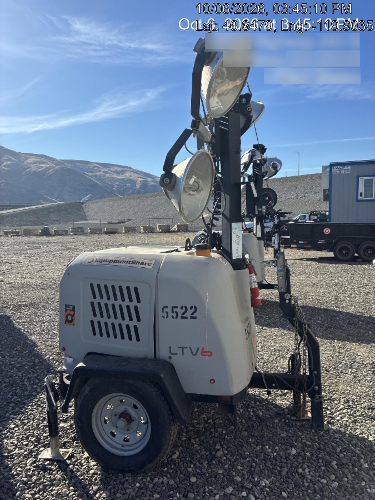 2017 Wacker Neuson LTV6L-MH Wacker Neuson 6 kW Towable Light Generator