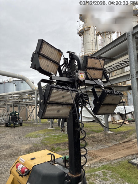 2022 Allmand NLV3GR (4) LED Light Fixture 350W, 23' Vertical Mast, 3kW Prime, Towable, ES Decals, T3