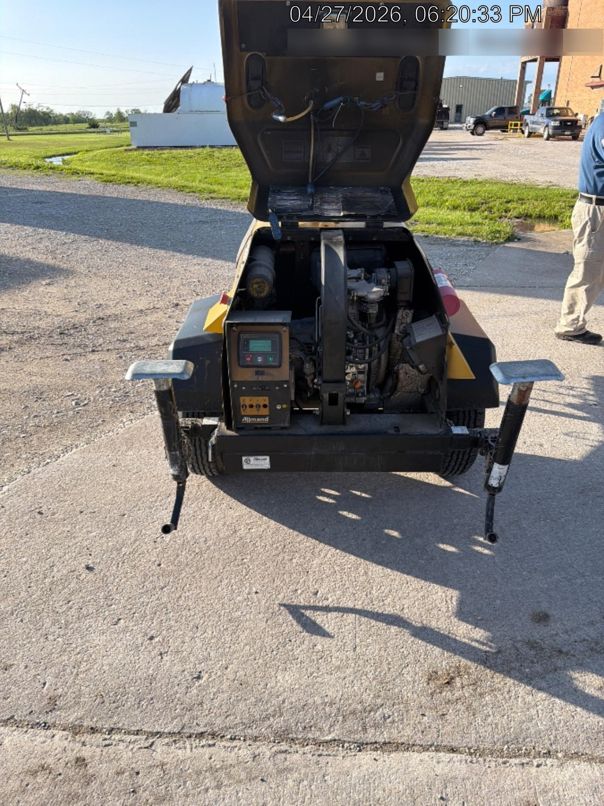 2022 Allmand NLV3GR (4) LED Light Fixture 350W, 23' Vertical Mast, 3kW Prime, Towable, Deep Sea L401, Leveling Jacks, Yanmar T4F 5.8hp