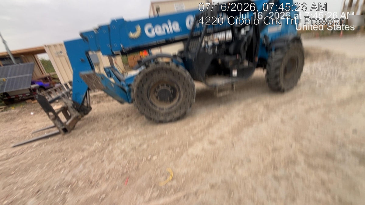 2018 Genie GTH-1056 Genie GTH-1056 w/Open ROPS, Solid Tires, Work Light/Beacon, 60" Carriage and Forks