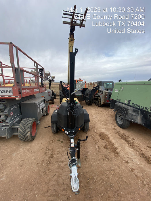 2022 Allmand NLV3GR (4) LED Light Fixture 350W, 23' Vertical Mast, 3kW Prime, Towable, Deep Sea L401, Leveling Jacks, Yanmar T4F 5.8hp