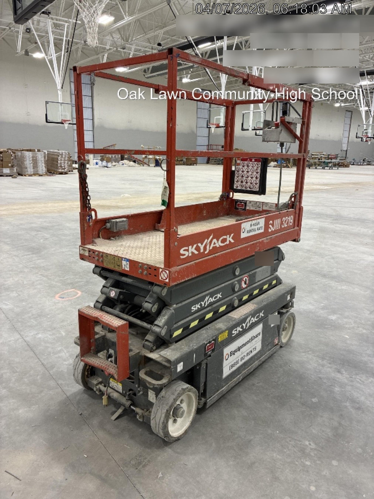 2016 Skyjack SJIII-3219 Standard Rental Specs