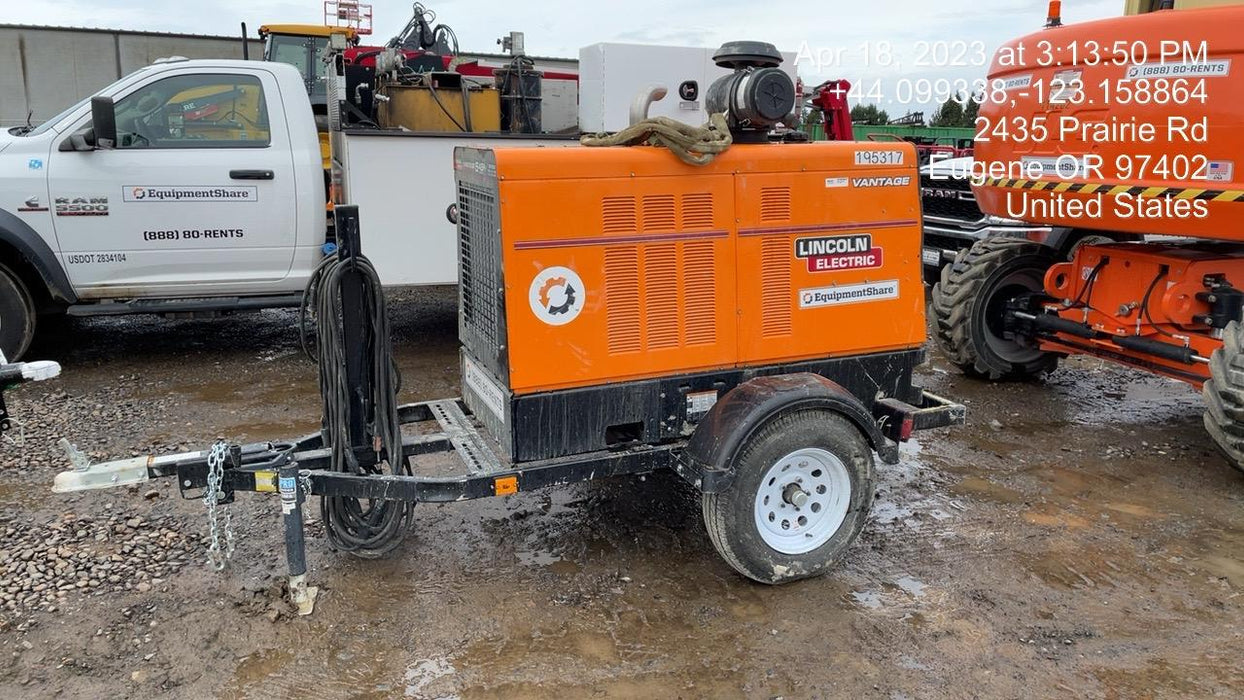 2021 Lincoln Electric Vantage 549X Ready Pak 3, ORANGE (includes trailer, cable rack, fender light kit)