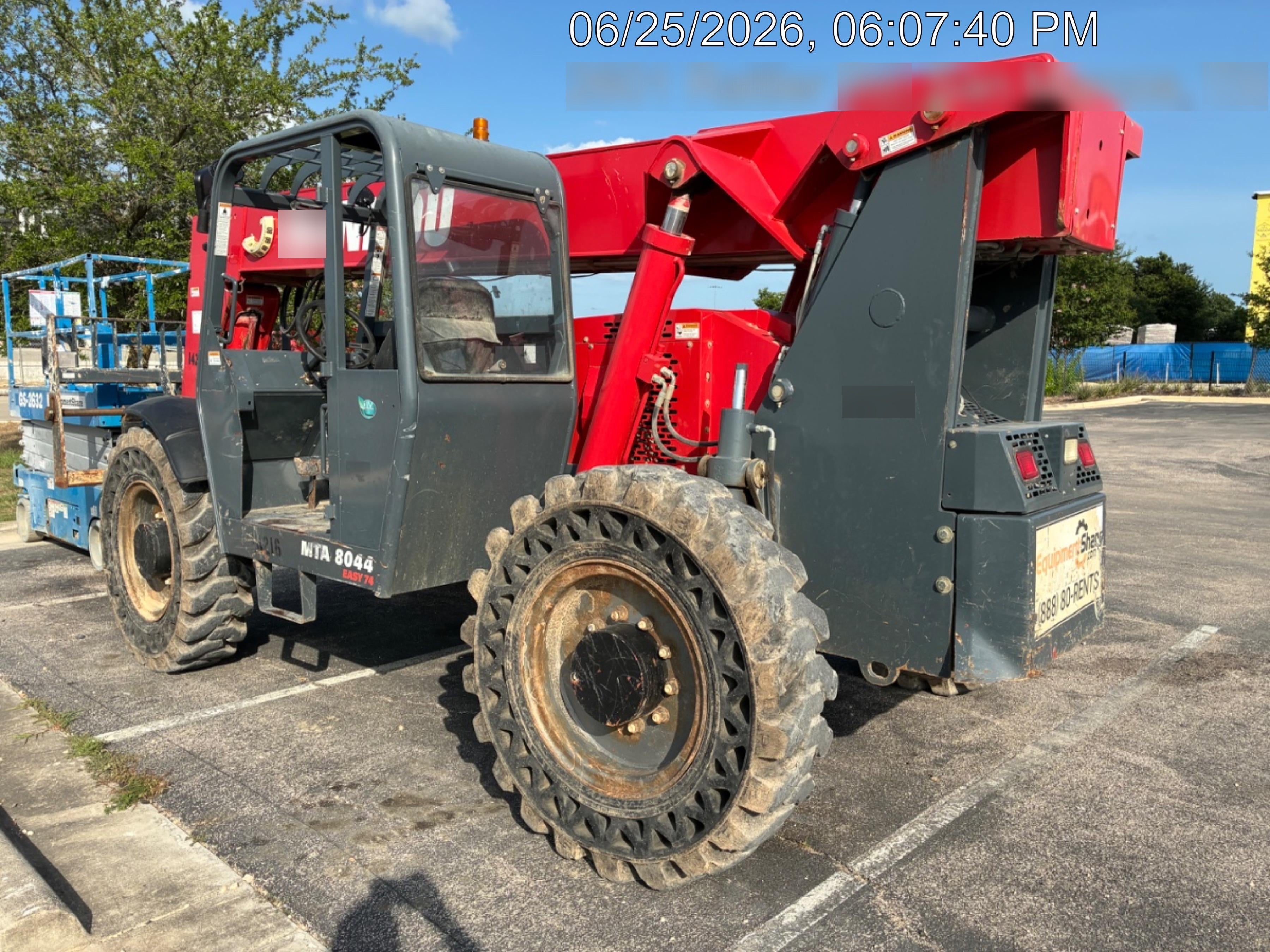 2019 Manitou MTA8044 MTA 8044 - 74 HP T4, Canopy, Worklights/Strobe, Beacon, 66" Carriage, 48" Forks, Solid Tires, Lift Hook, Aux Hydraulics