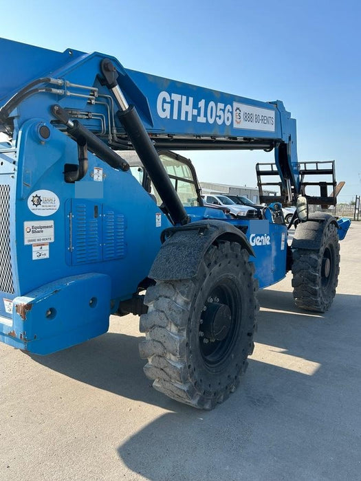 2019 Genie GTH-1056 Cab/Heat/AC, Solid RT Tires, LED Work Lights, Beacon 60" QA Carriage, 60" Forks
