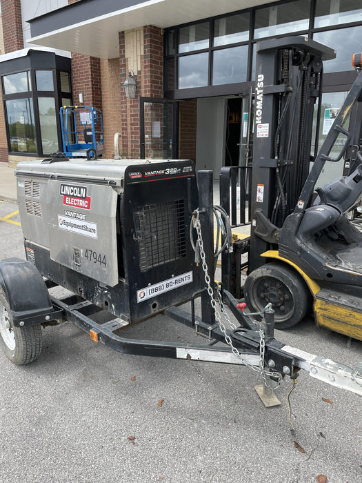 2019 Lincoln Electric Vantage 322 Ready-Pak 3, Two Wheel Trailer, Fender and Light Kit, Cable Rack