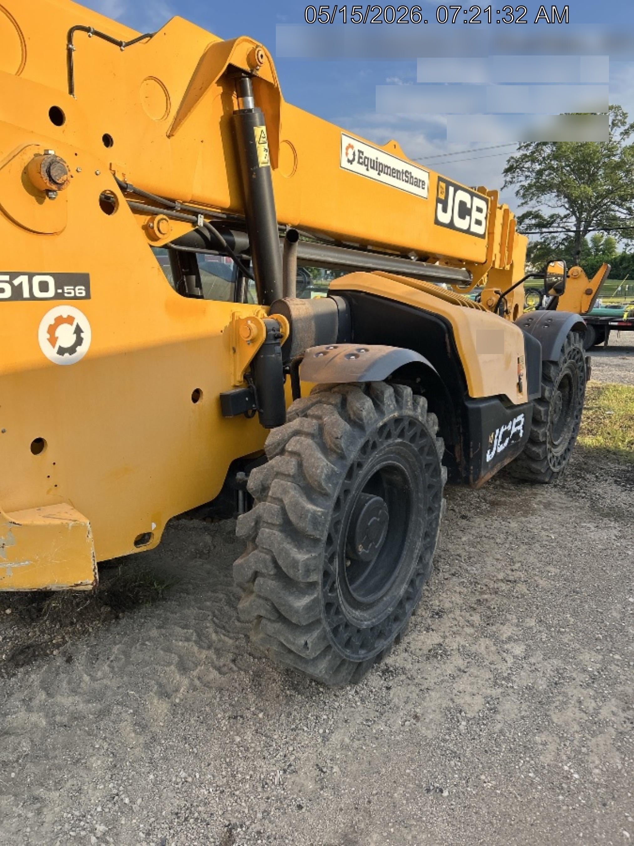 2019 JCB 510-56 Canopy, 74 HP, Solid Tires, STD Worklight, Beacon, Aux Hydraulics, Lifting Eye, Back up Alarm w/66" Carriage/60" Forks