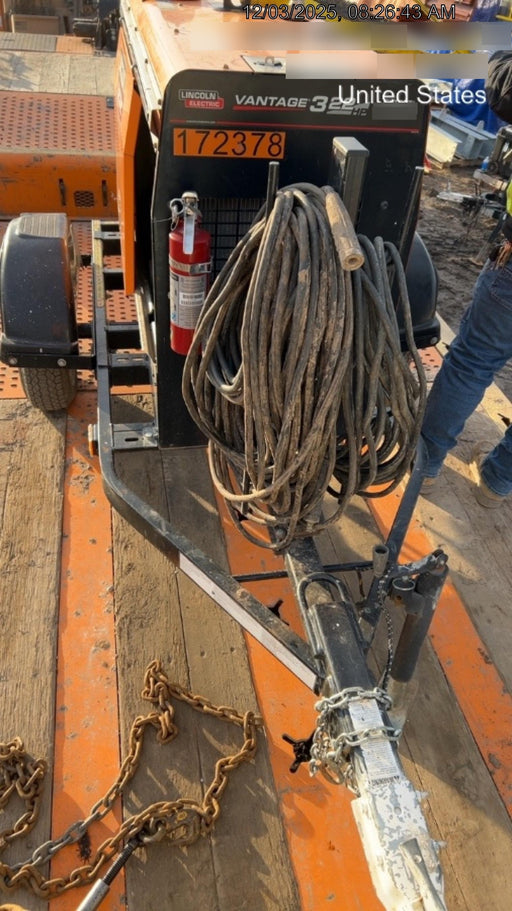 2021 Lincoln Electric Vantage 322 Vantage 322 Ready Pak 3 w/ Decals, ORANGE (includes trailer, cable rack, fender light kit) NO Telematics