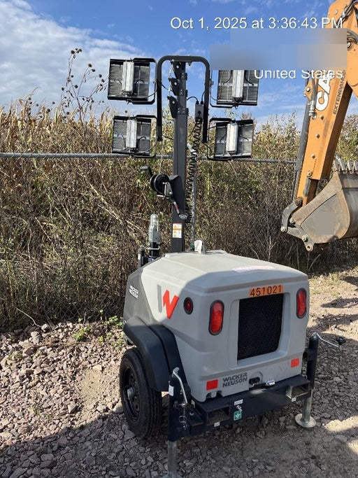 2024 Wacker Neuson LTT4 Diesel, Kohler KDW702, Deep Sea Controller, Auto Start, LED 320W, Bypass Outlet, T3